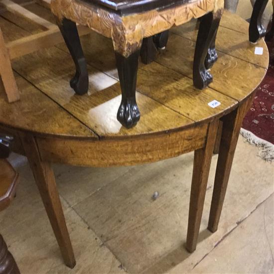 Oak D end dining table